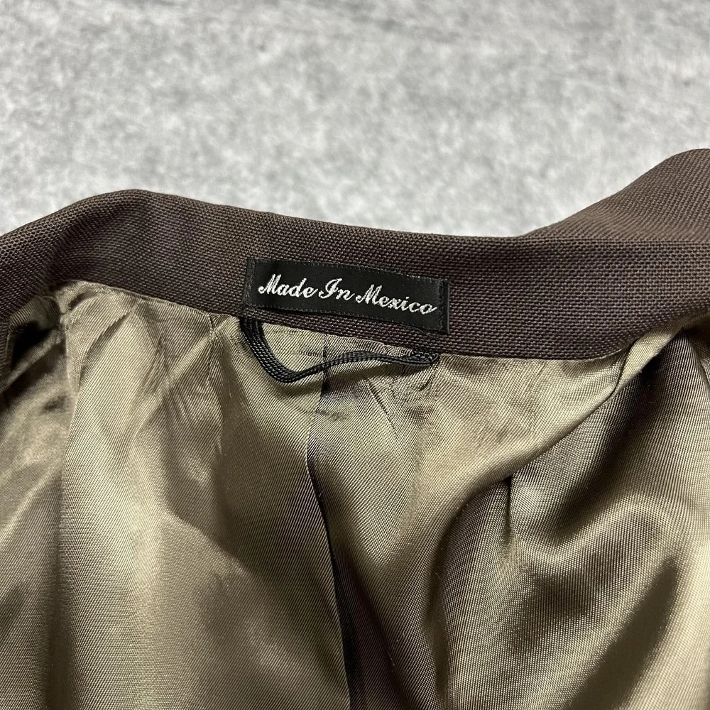 Wimbledon Of England Blazer Mens 40L Brown Wool Blend Gold Button Dillards READ